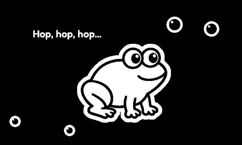 Hop, hop, hop… a frog landing on a lily pad